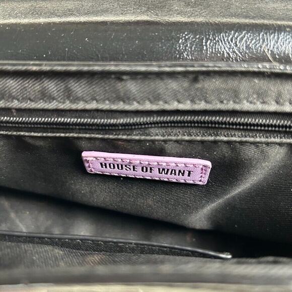 House of Want vegan black leather purse chain shoulder strap Y2K Capsule style - Picture 10 of 16